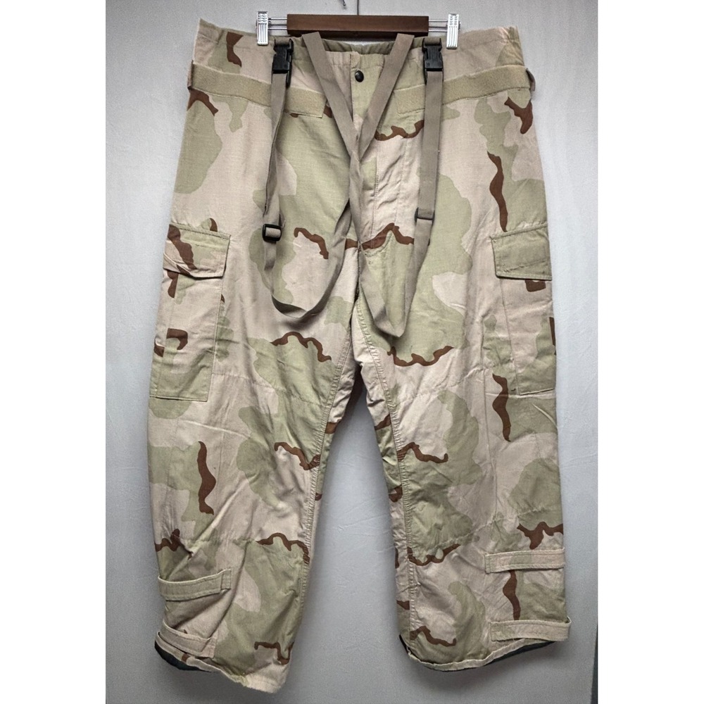 US Army Military Chemical Protective Pants Overalls Desert Camouflage Vintage